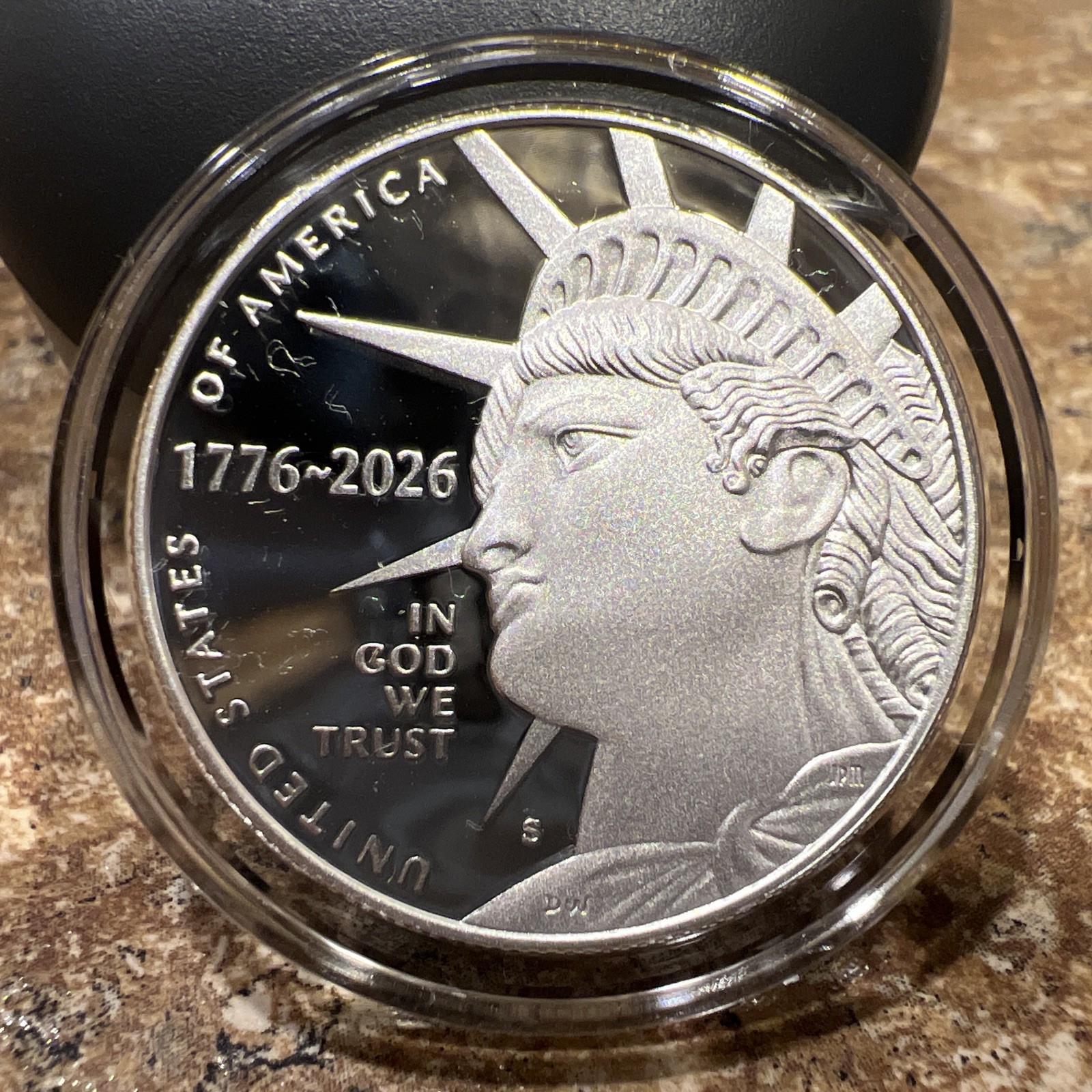2026 S Enduring Liberty SiIver Proof Half Dolar in Protective Air-Tite Capsule