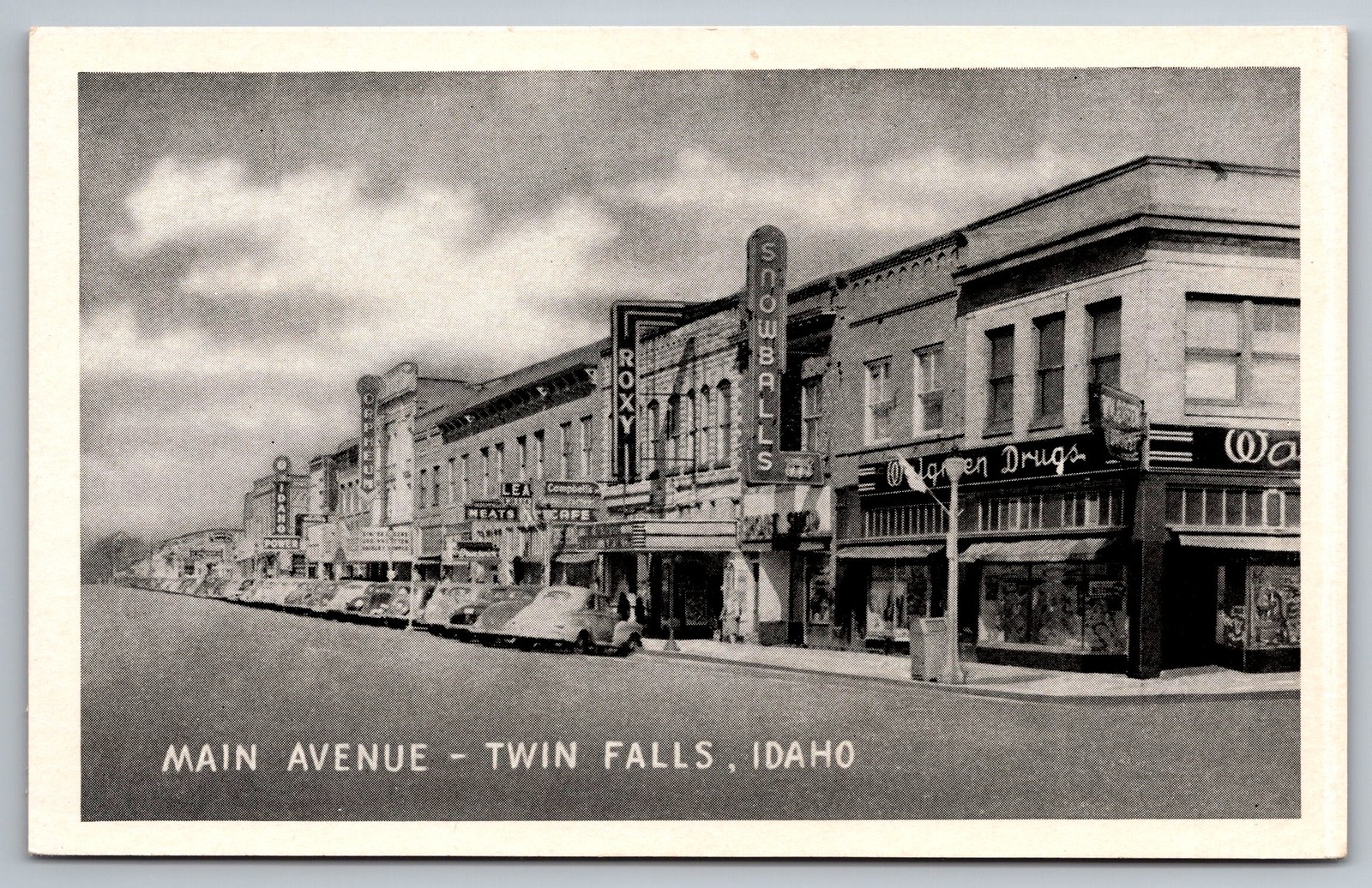 Vintage Main Avenue Twin Falls Idaho Postcard Otto News Agency Graycraft Card