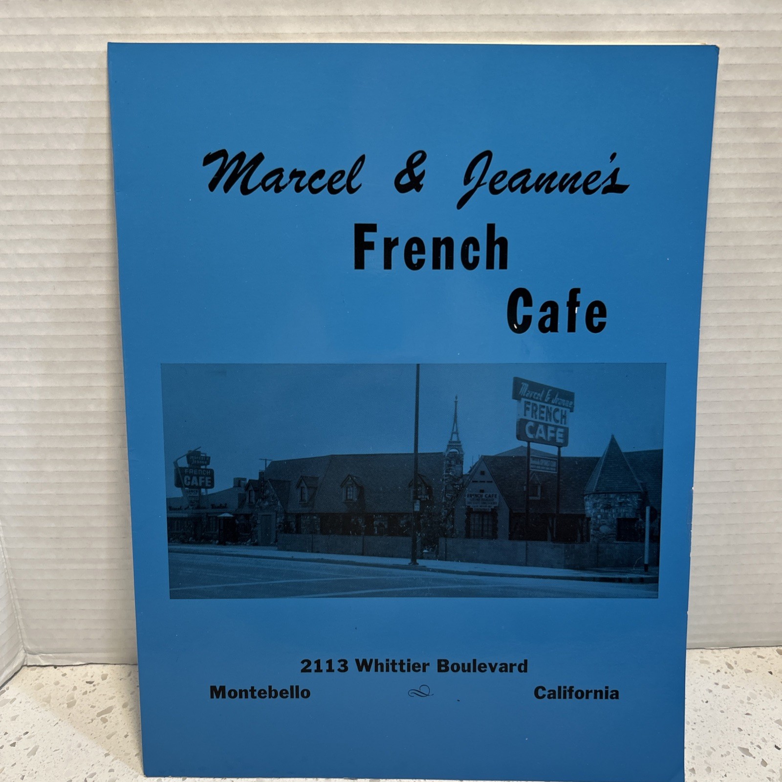 Vintage 1960s Montebello California French Cafe Restaurant Menu Memorabilia
