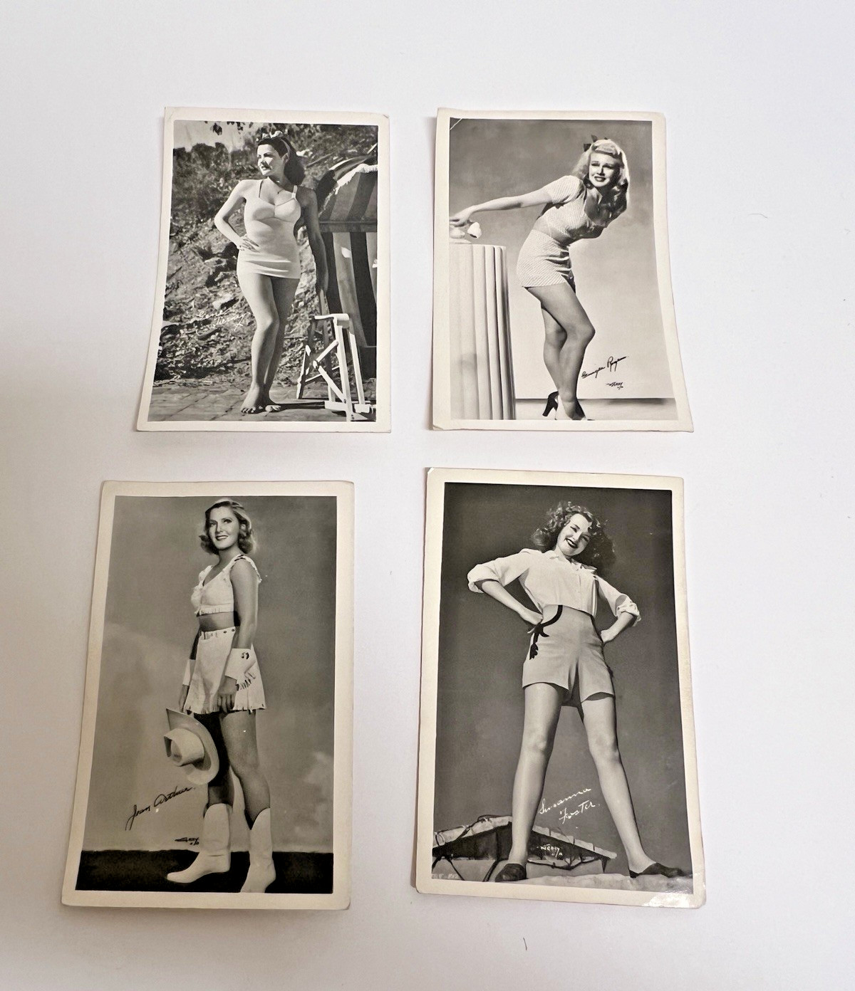 4 X Vintage Pinup RPPC's Unposted Ginger Rogers Susanne Foster Jean Arthur etc