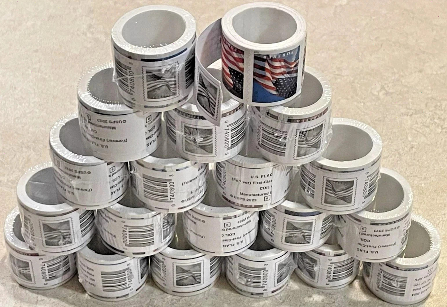 10 Roll Of 100 U.S. Flag First Class US Postage Stamps New Seal 2024 1000pcs