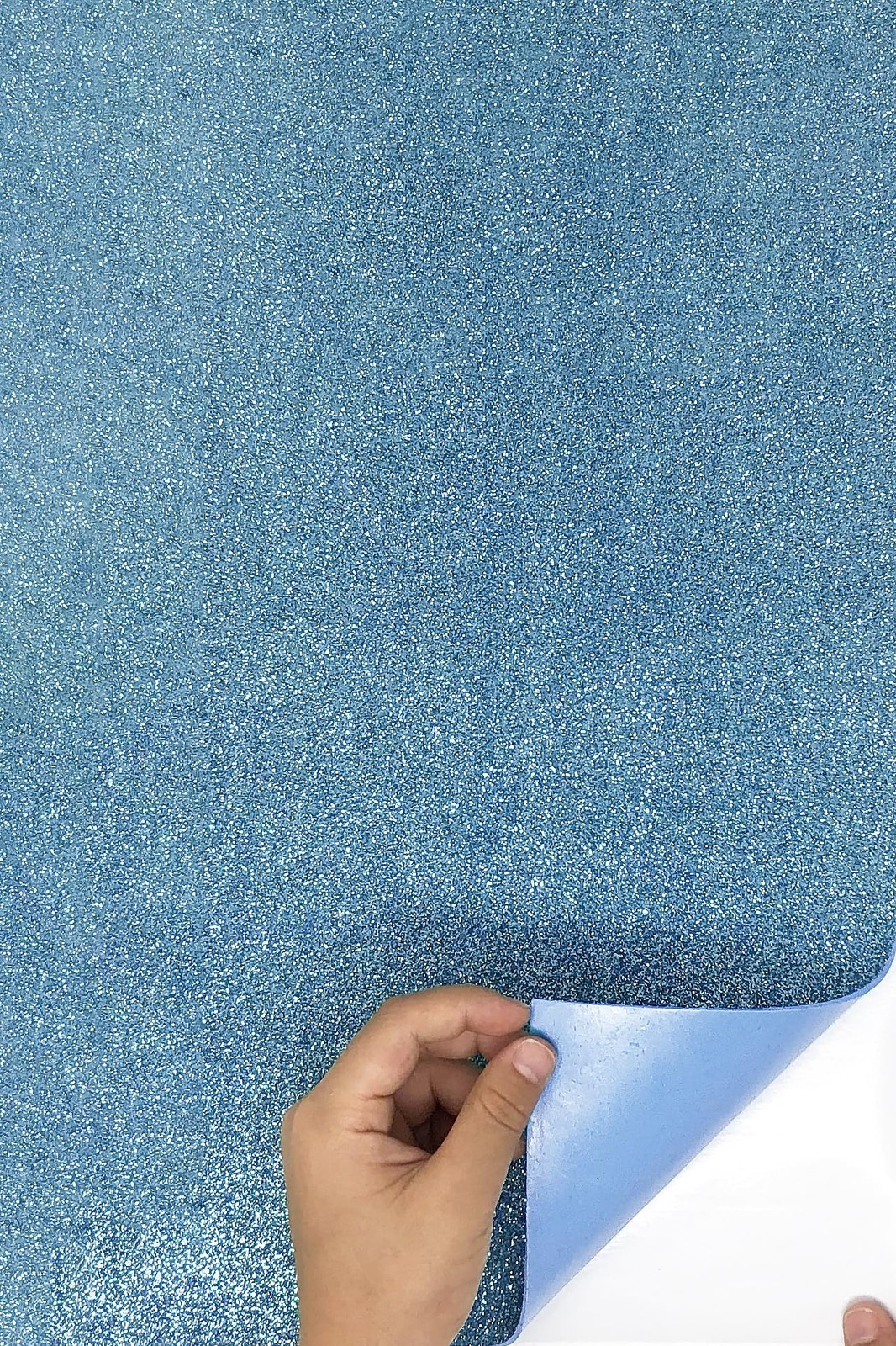 Allgala 12 Pack Light Blue Glitter EVA Foam 8x12in Sheets for Crafts
