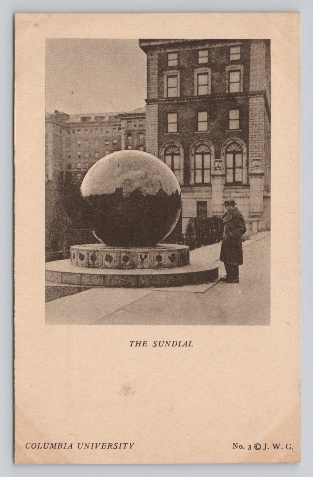 The Sundial at Columbia University New York City Pictorial Co. Gillies Postcard The Sundial at Columbia University New York City Pictorial Co. Gillies Postcard