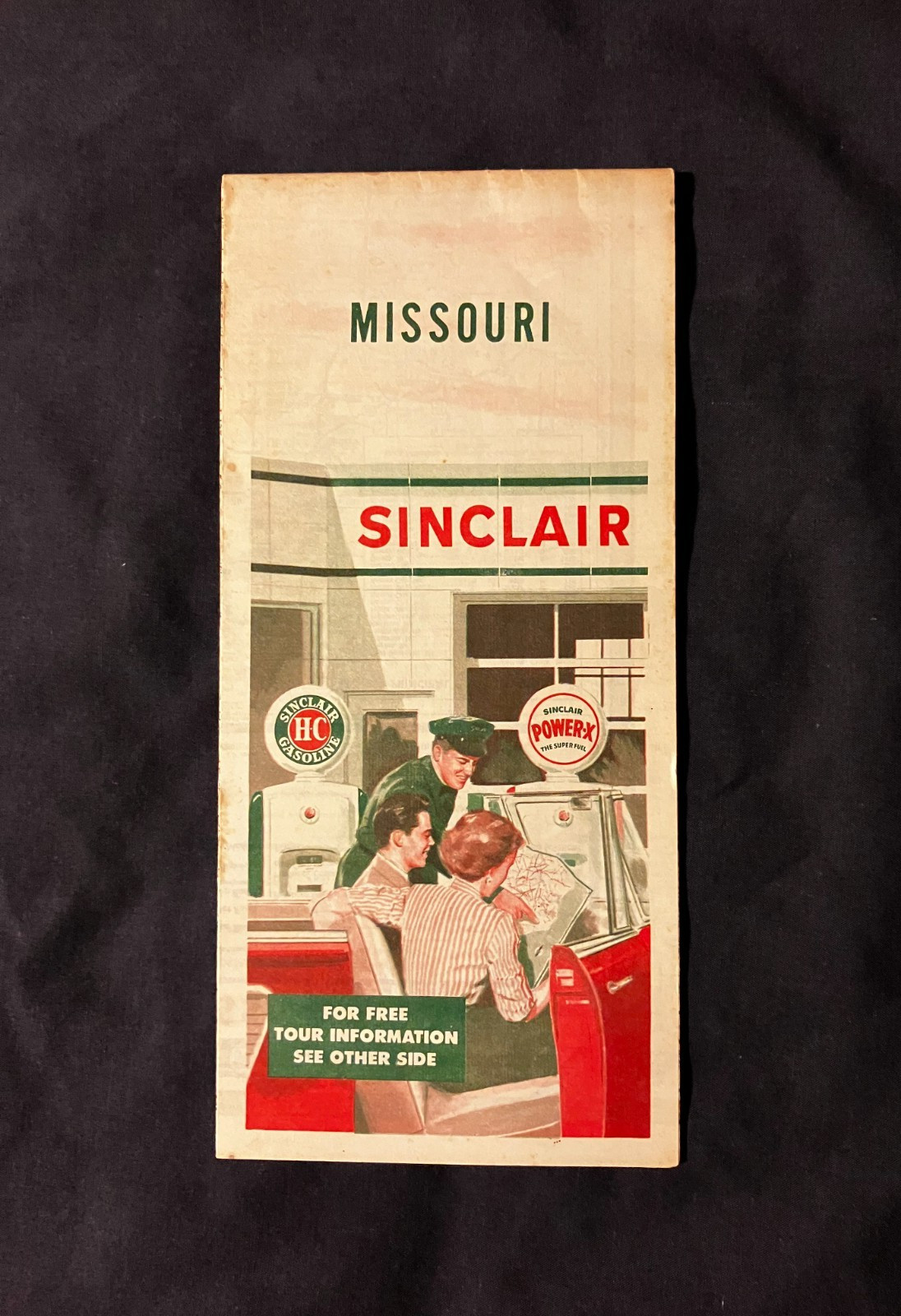 Vtg 1950's Missouri Sinclair Road Map Rand McNally