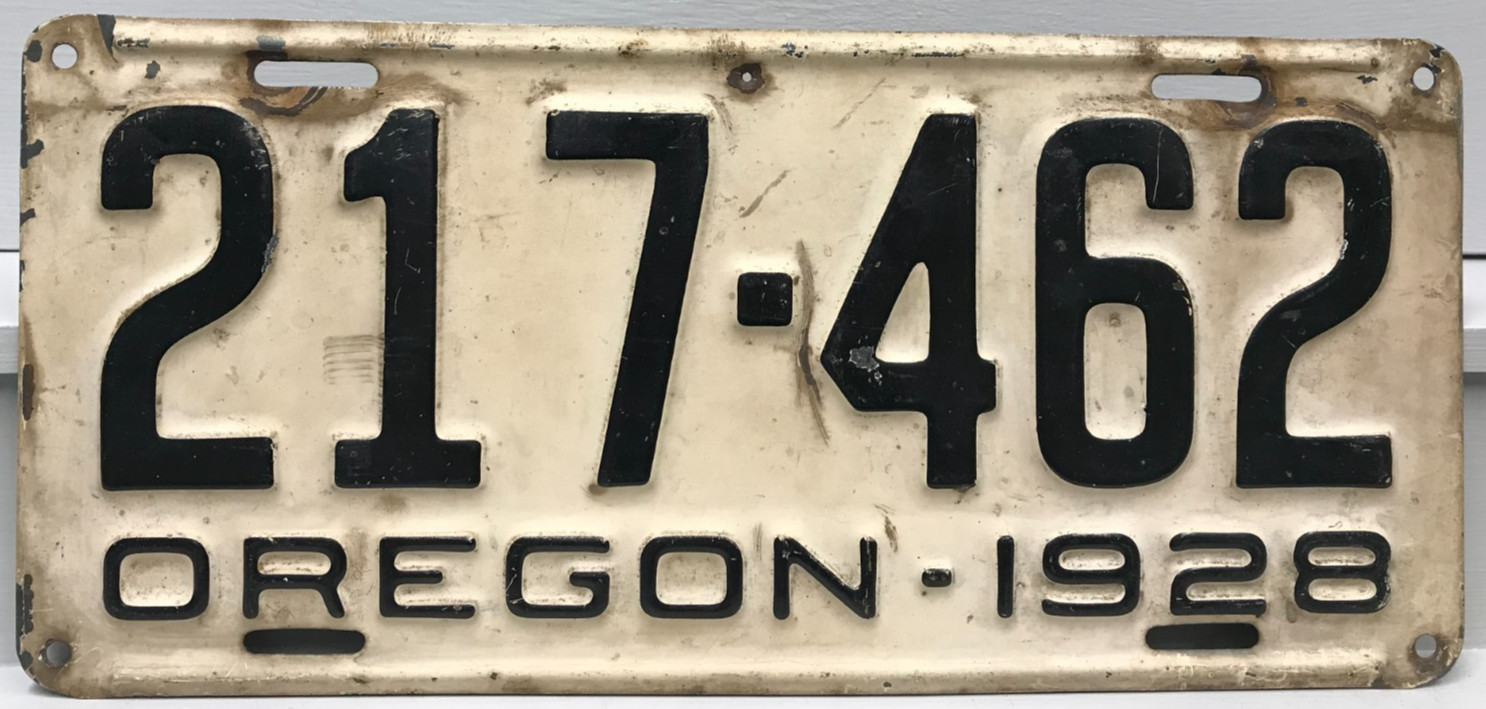 1928 Oregon License Plate 217-462