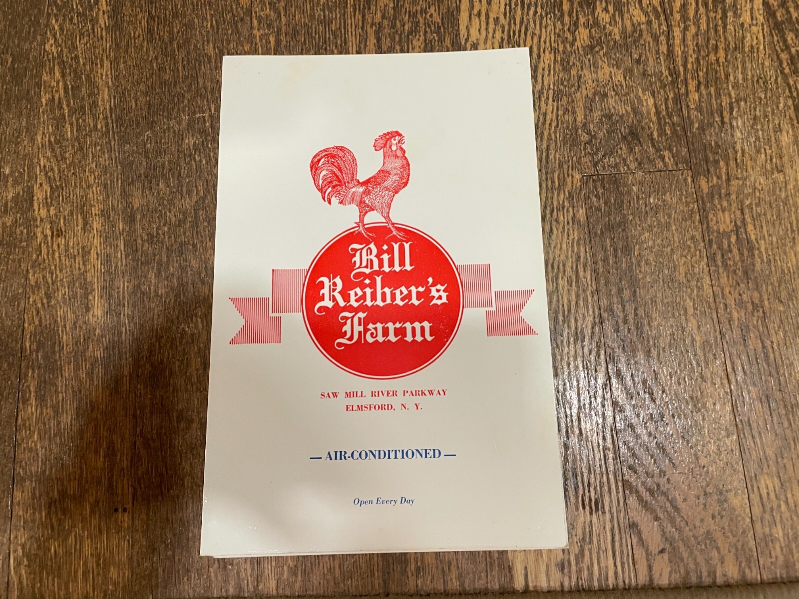 Bill Reiber\'s Farm Restaurant Menu Elmsford New York NY 1950\'s Vintage MCM