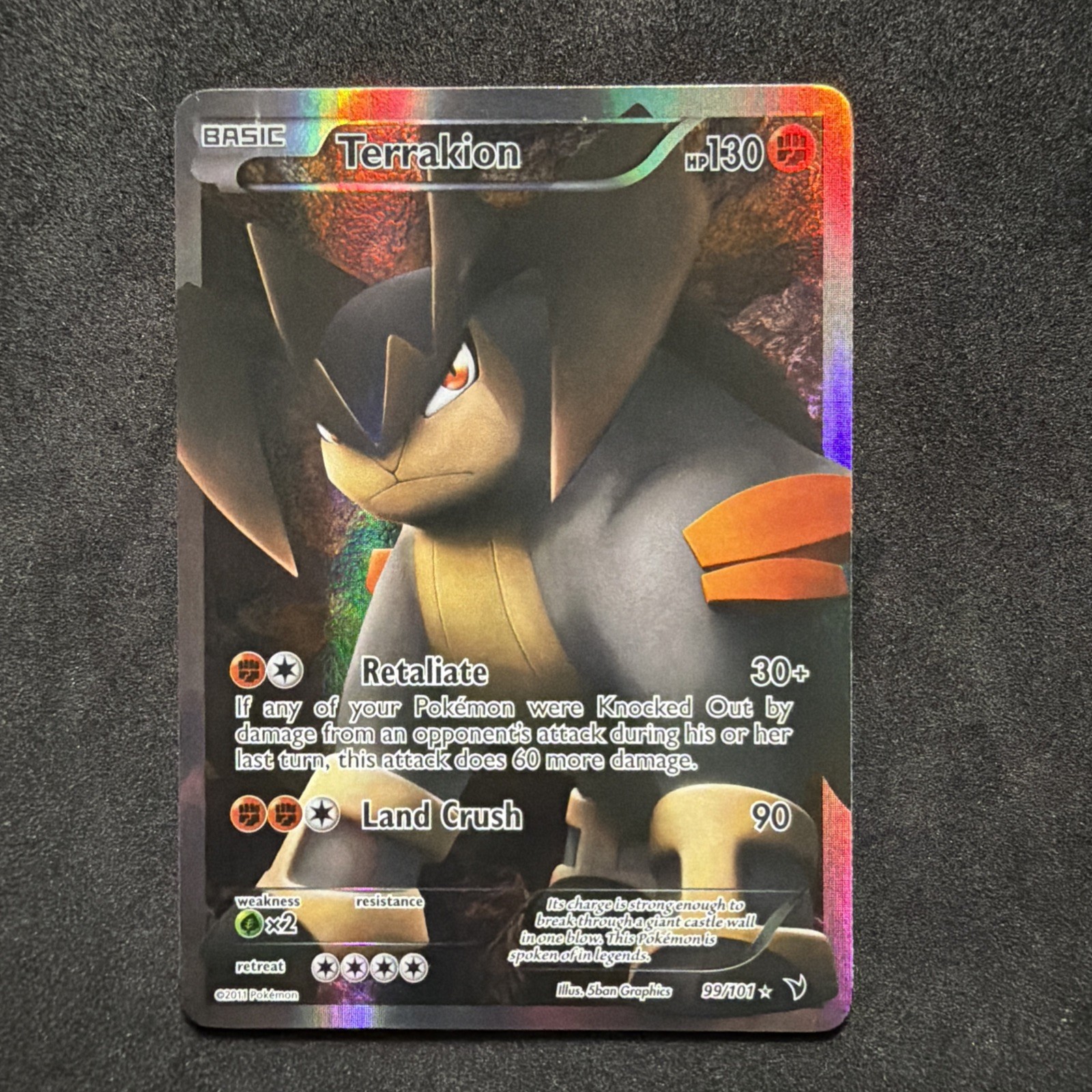 Terrakion (Full Art) Noble Victories Ultra Rare 99/101 - 