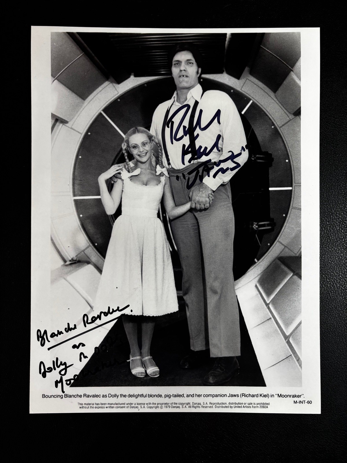 Richard Kiel Blanche Ravalec Signed 8x10 Photo JAMES BOND Richard Kiel Blanche Ravalec Signed 8x10 Photo JAMES BOND