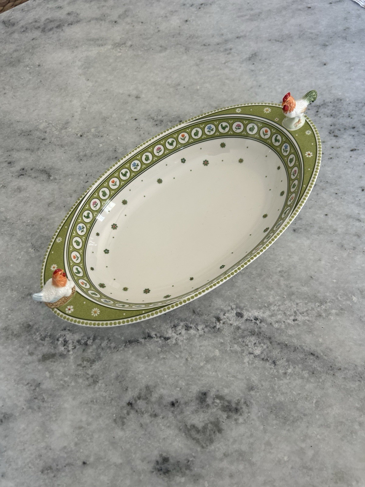 Villeroy and Boch Farmer’s Spring Oval Deep Bowl/Serving Dish Stunning Vintage