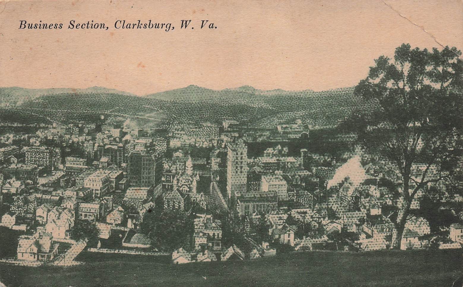 Adamston Clarksburg West Virginia WV Downtown Early 1900s DPO Vtg Postcard I38