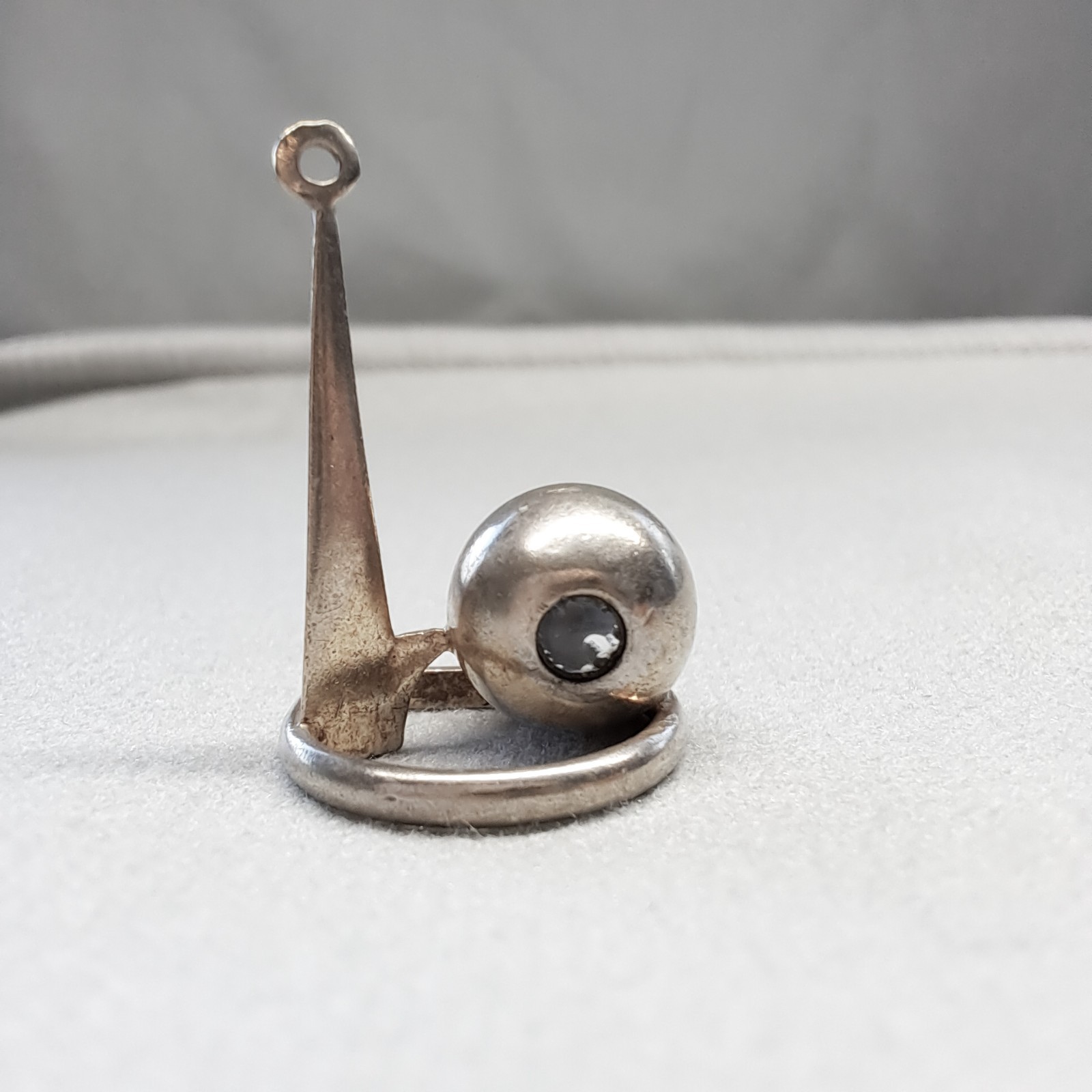 1939 Worlds Fair NY Trylon & Perisphere CHARM Walter Lampl Sterling Silver