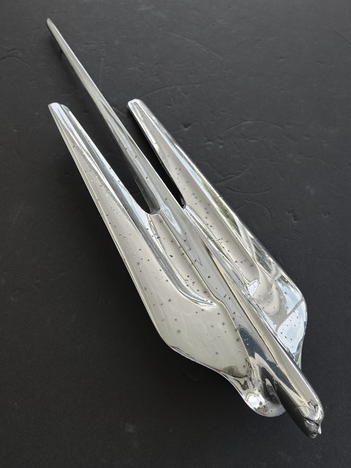 MASSIVE 21 INCH VINTAGE 1956 CADILLAC HOOD ORNAMENT FLYING GODDESS SERIES 62 MCM