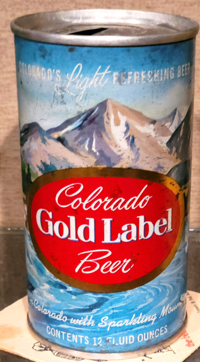 1968 COLORADO GOLD LABEL STRAIGHT STEEL PULL TAB BEER CAN WALTER PUEBLO CO EMPTY