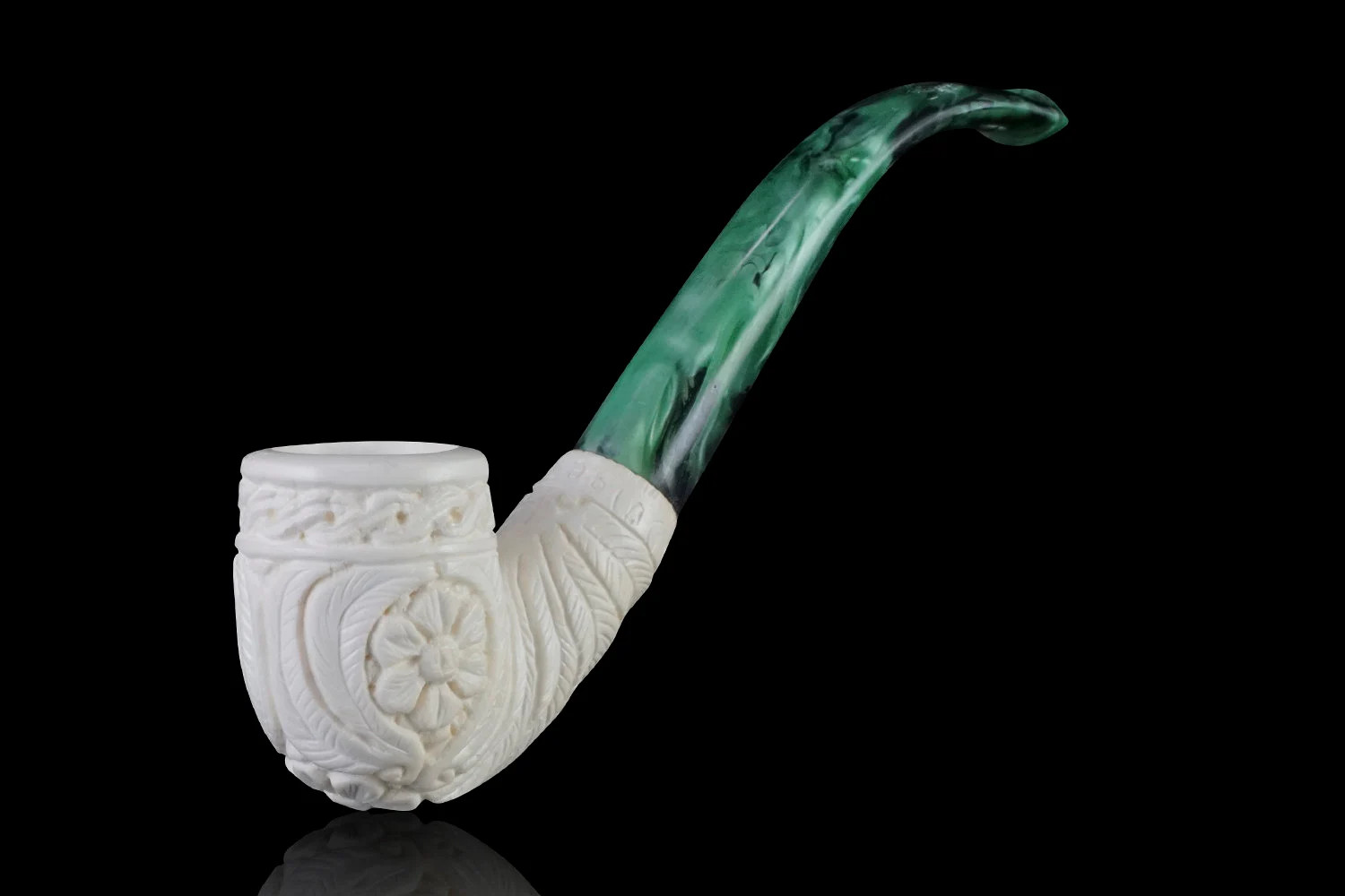 Block Meerschaum Pipe classic Turkish carving smoking tobacco with case MD-41 Block Meerschaum Pipe classic Turkish carving smoking tobacco with case MD-41
