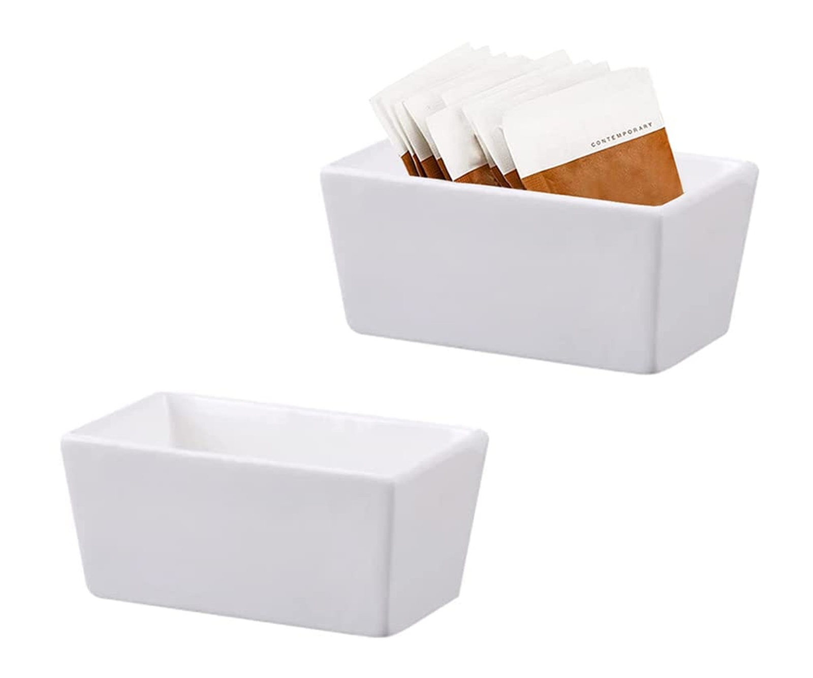 123Arts 2pcs White Ceramic Sugar Packet Holders Tea Bag Bowls 123Arts 2pcs White Ceramic Sugar Packet Holders Tea Bag Bowls