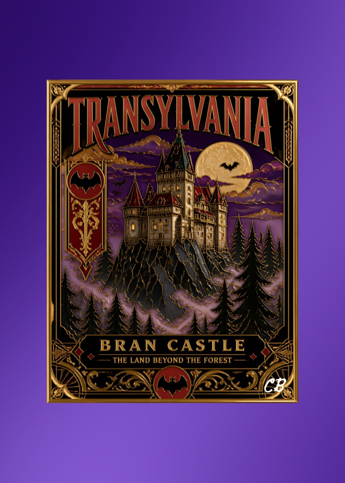 Bran Castle Transylvania | ACEO Art Card | Gothic Travel Poster Print