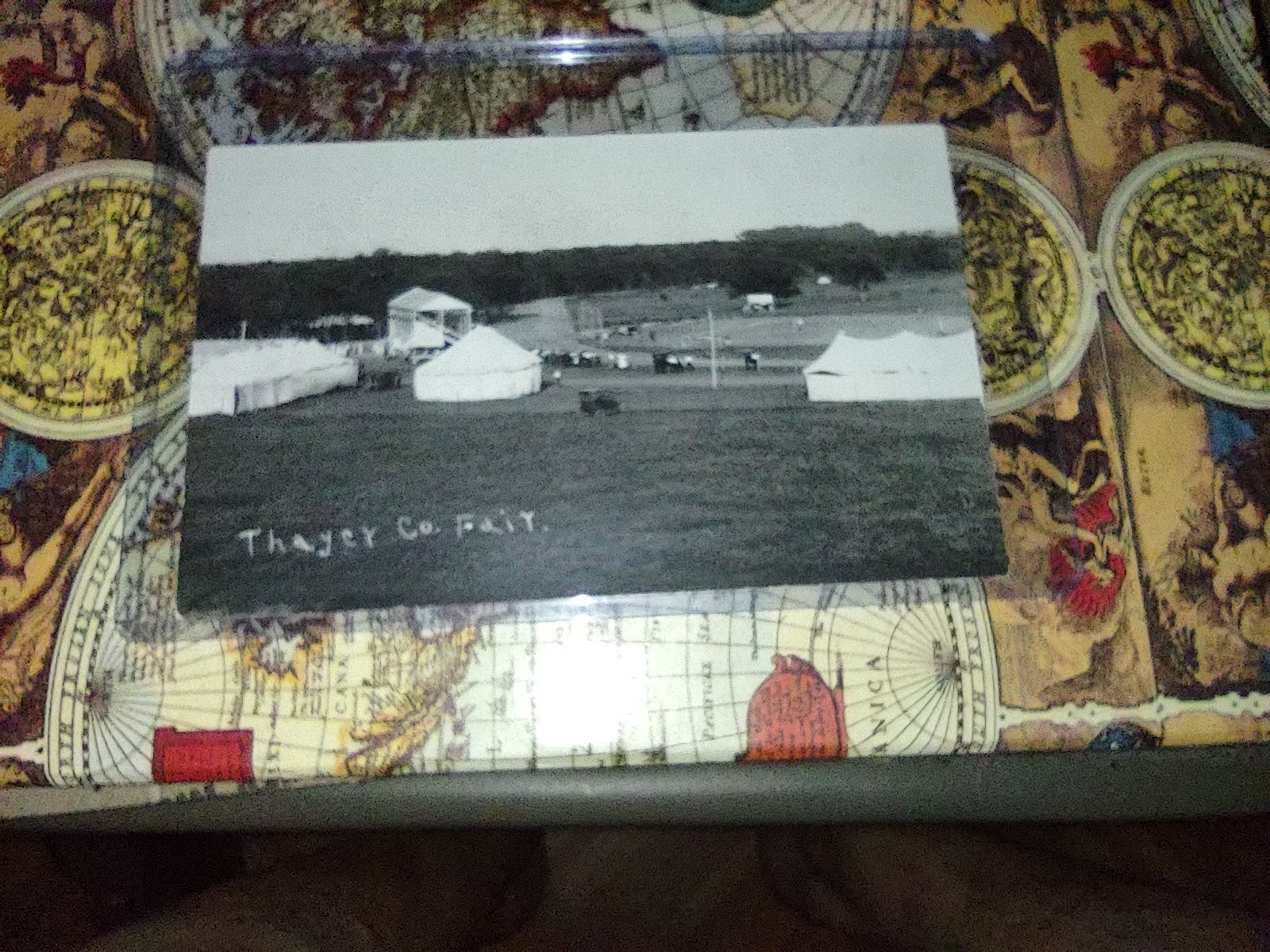 RARE RPPC BASEBALL GAME THAYER COUNTY FAIR NEBRASKA.  PHOTO POSTCARD.   HOME RUN