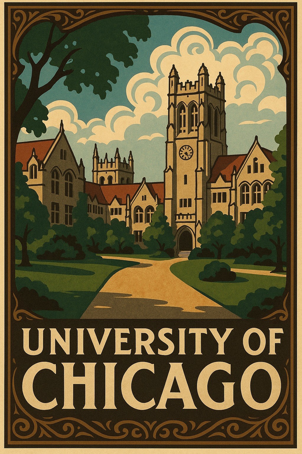 University of Chicago 1920s Poster - 24x36” RARE Reprint 🤯💯
