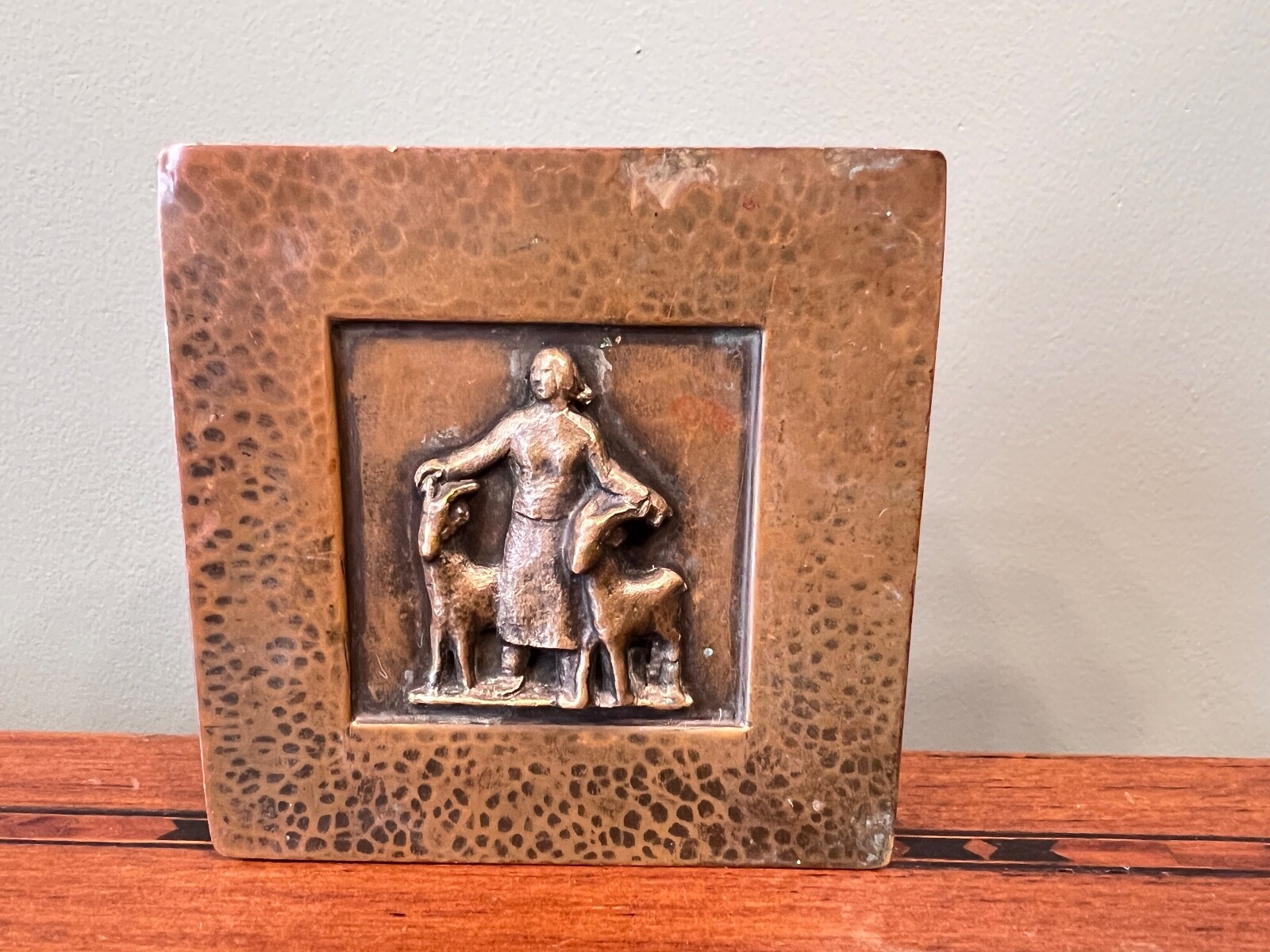 Vintage MCM Margit Tevan Hammered Copper Cigarette Trinket Jewelry Box Signed