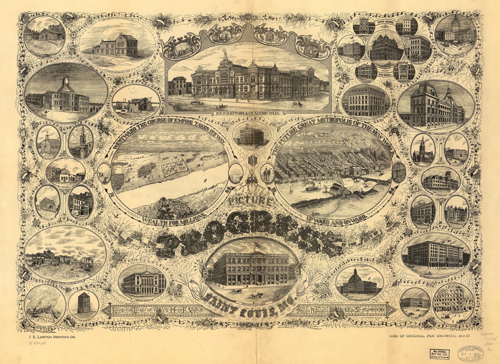 St Louis Missouri 1896 Vintage Panoramic Map Wall Art Reprint