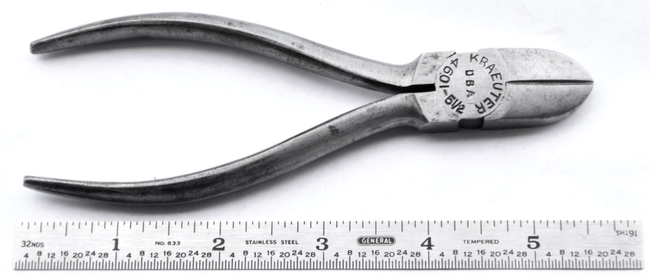 Kraeuter (USA) No. 4601-5 1/2 Wire Side Cutting Pliers - Vintage Hand Tool - MTT