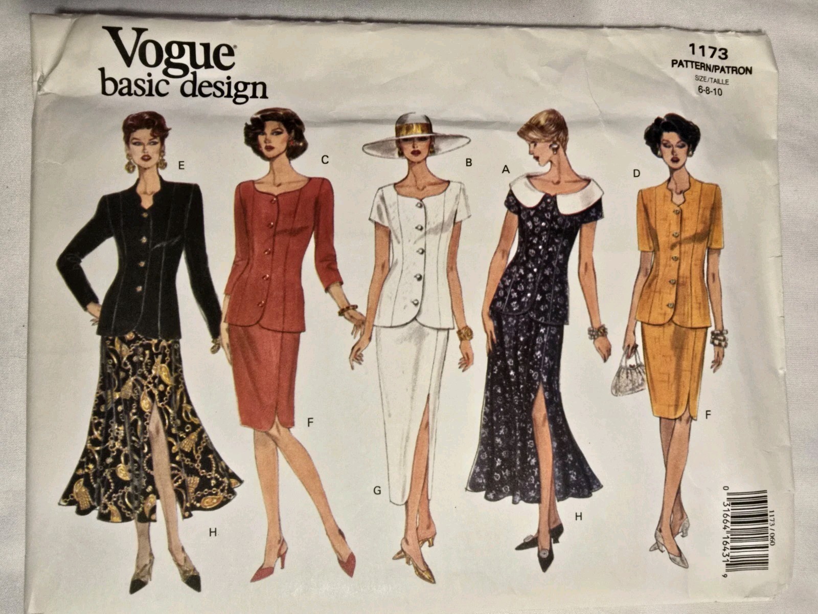 Vogue 1173 Vintage Basic Design Pattern Petite Top Skirt Sz 6,8,10 Uncut