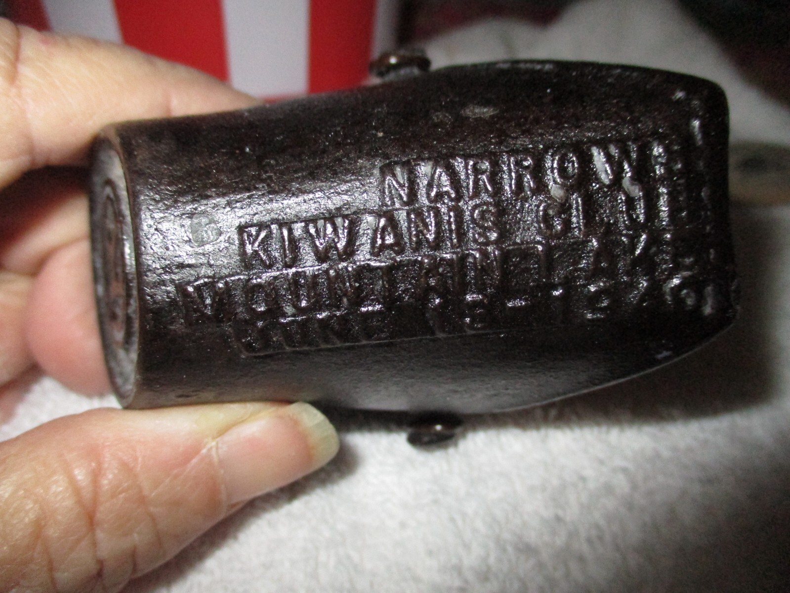 Kiwanis Narrows Club Cast Iron Coal Ash Scuttle Convention 1940 Mountain Lake