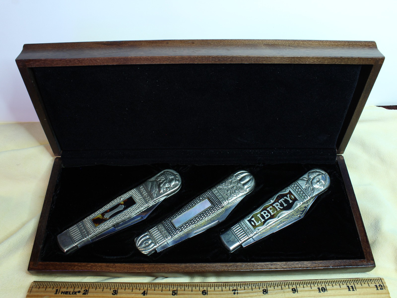 Vintage J.W. Hickey & Sons George Washington JUMBO pocket knife set 1976 Germany