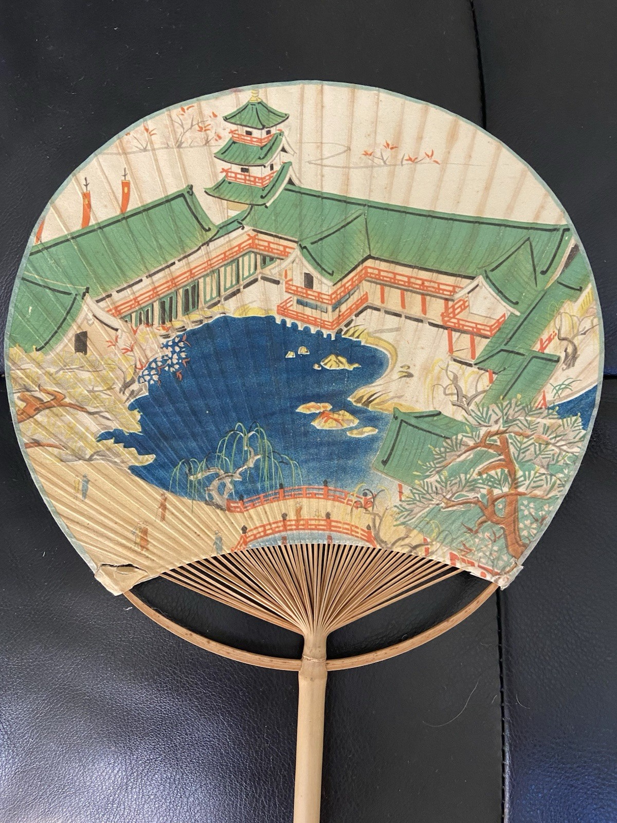 GOLDEN GATE INTERNATIONAL EXPOSITION 1939 Pavilion Japan Fan Souvenir ￼