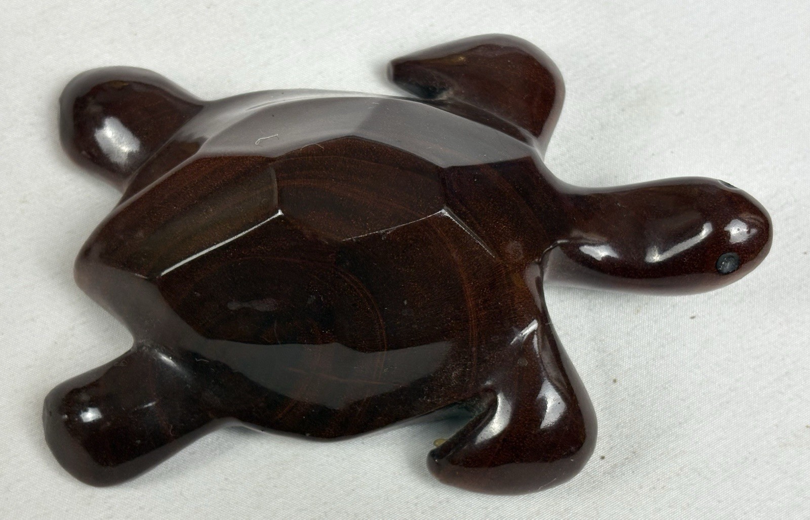 Medford Mahogany Creations Barbados Hand Carved Sea Turtle Wood Figurine 5”