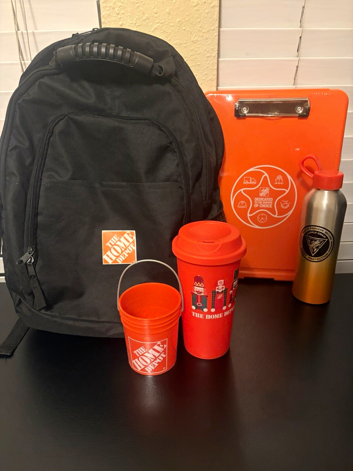 The Home Depot Employee Swag Bundle Backpack Clipboard Tumbler Cups Promo Lot