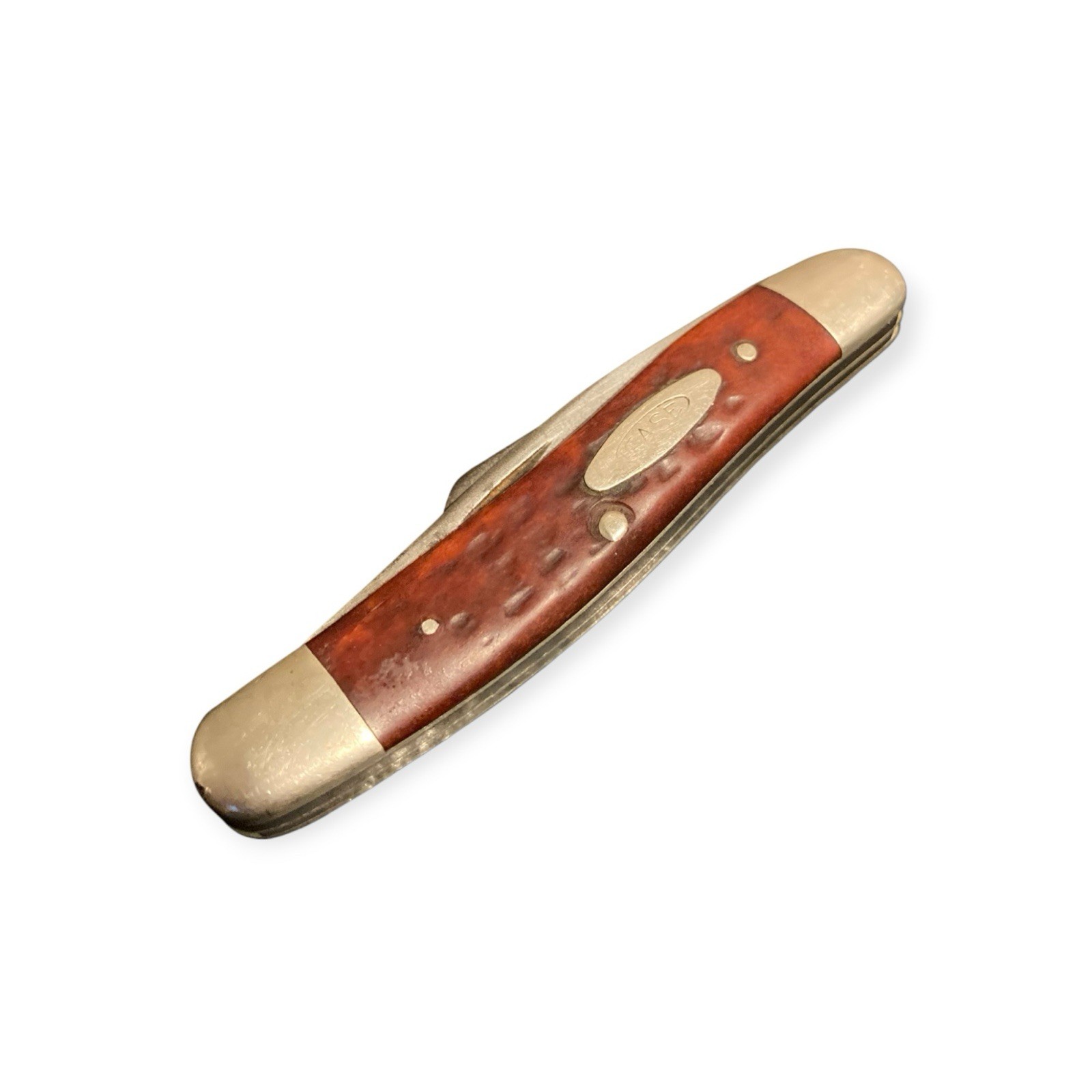 1976 Vintage Case XX USA 6318PU CV Bone Medium Stockman Punch 4 dot Pocket Knife