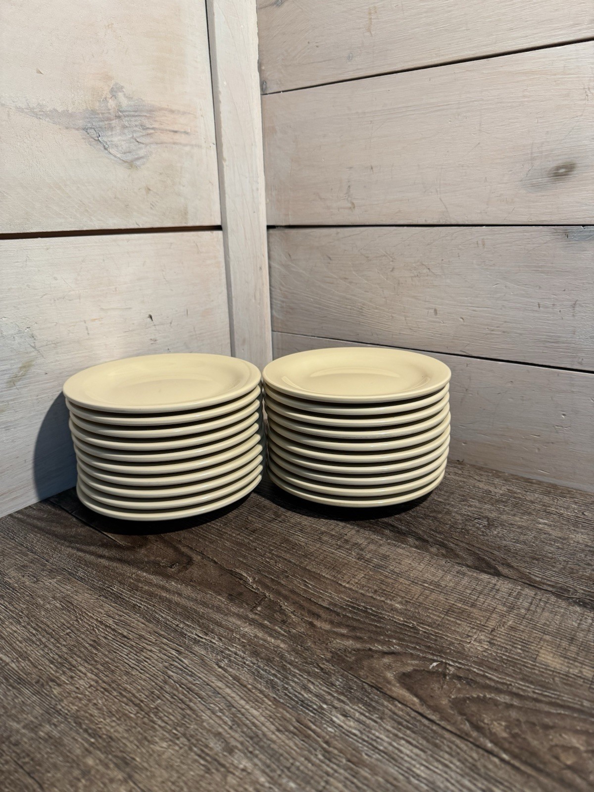 VTG Lot Of 20 Boonton Ware Plates Beige Brown Melamine 5.75” Bread Appetizer