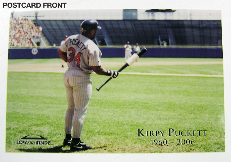 MINNESOTA TWINS KIRBY PUCKETT COMMEMORATIVE POSTCARD MINNESOTA TWINS KIRBY PUCKETT COMMEMORATIVE POSTCARD
