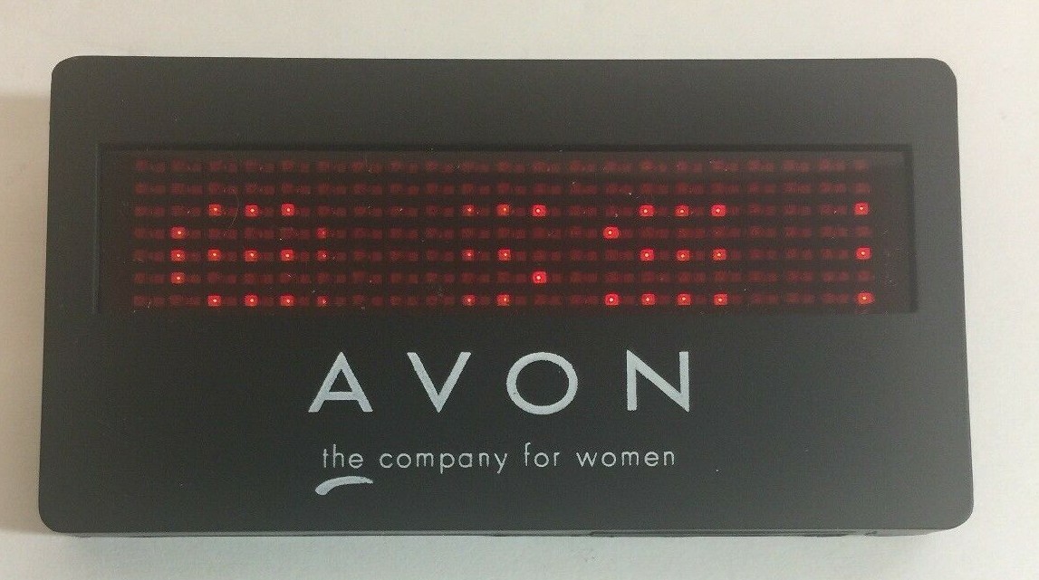 Avon Rep Representative Electronic Scrolling Name Message Badge New