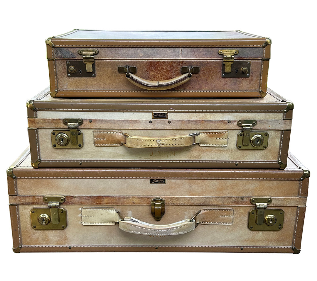 Vintage Hartmann Luggage Set Skymate Khaki Tan Storage Coffee Table