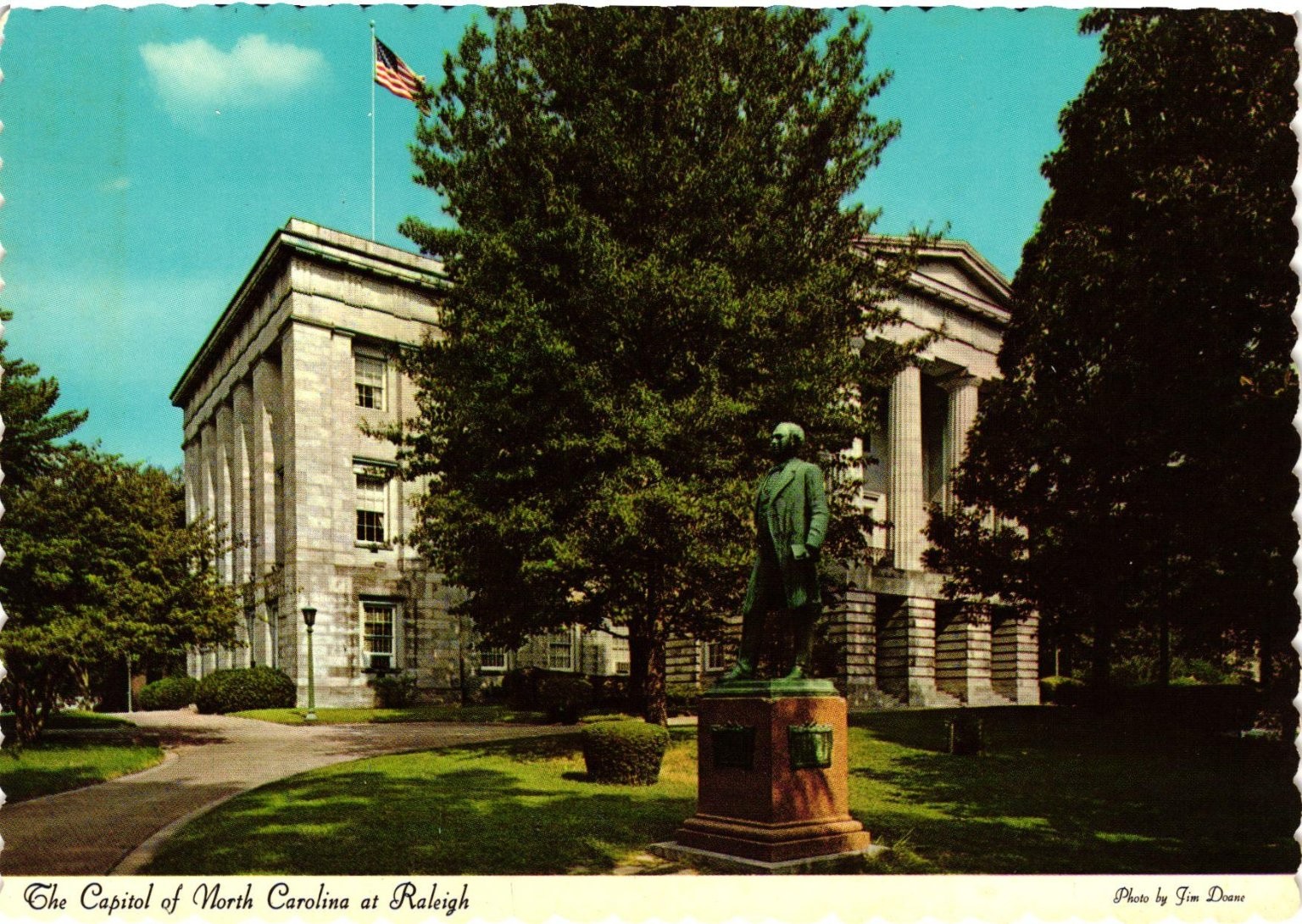 1969 The Capitol of North Carolina Raleigh NC Dexter Press Postcard Statue