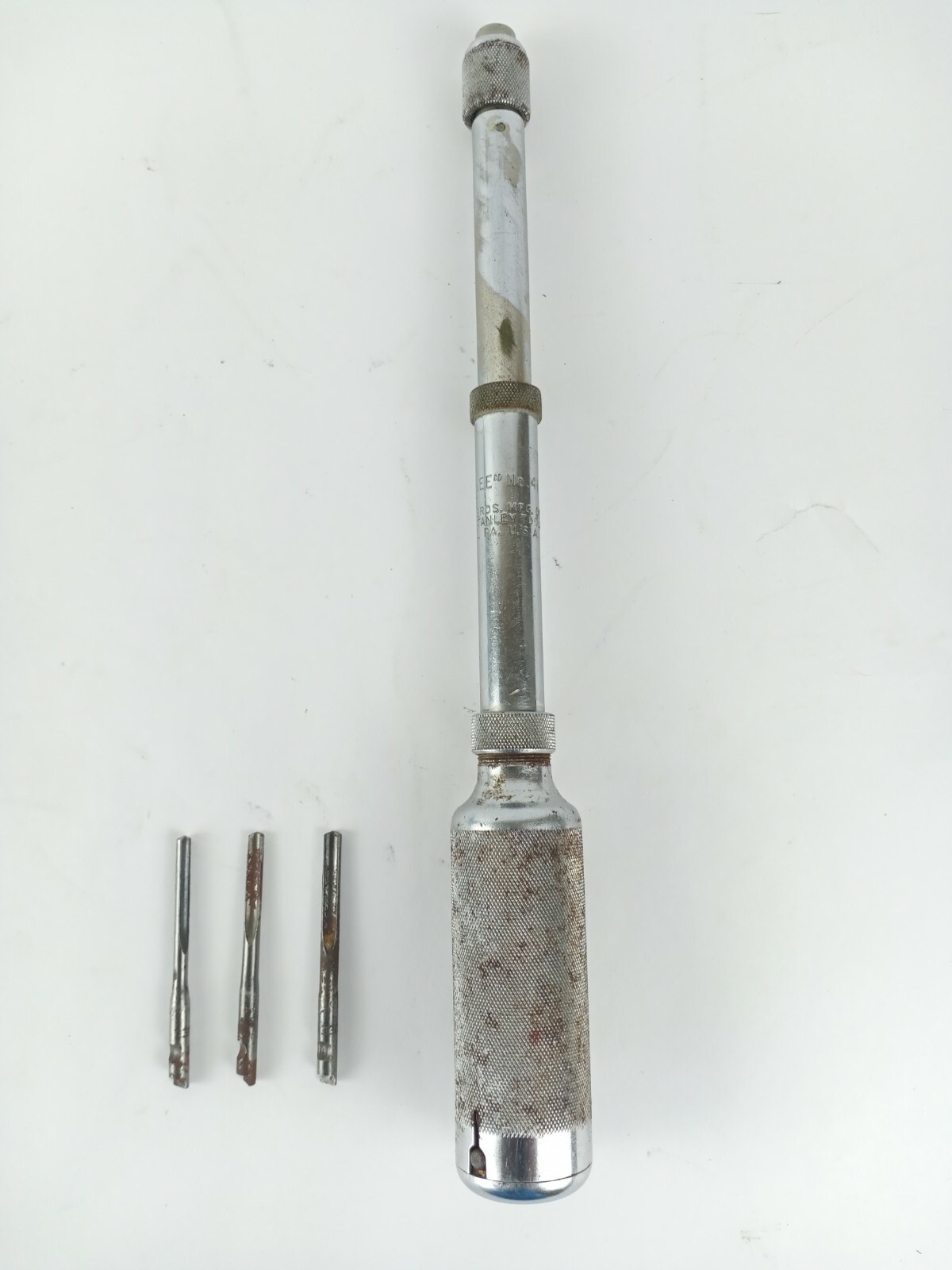 Vintage Stanley Yankee No. 41 10” Push Drill Screwdriver 3 bits  