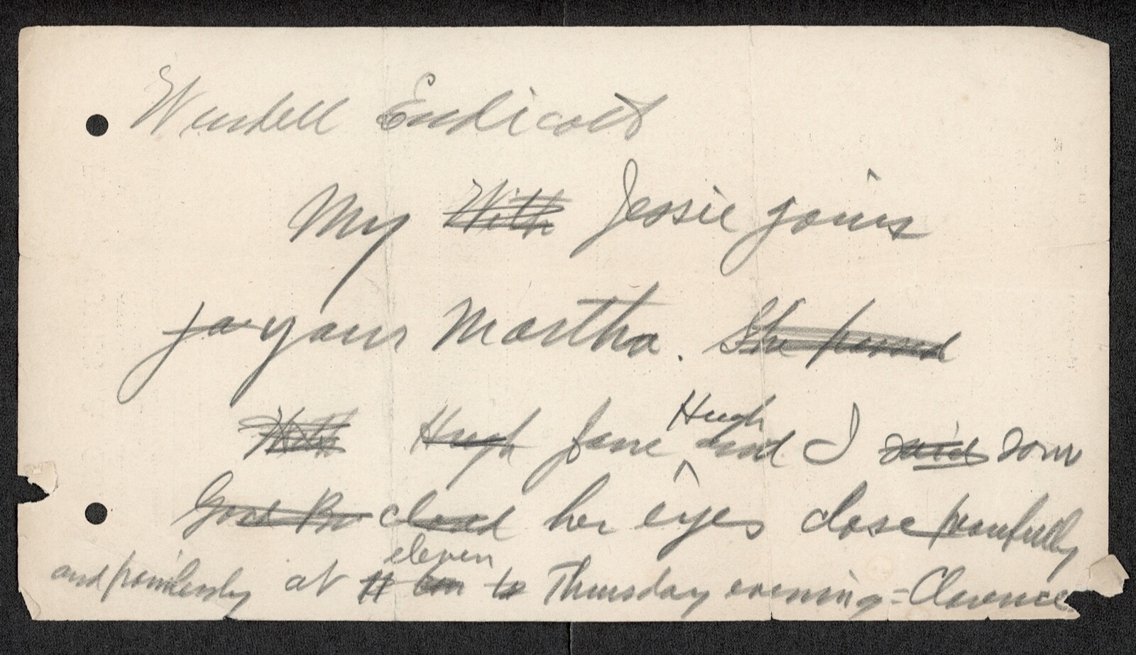 CLARENCE W BARRON GRIEF-STRICKEN LETTERS & TELEGRAMS AFTER HIS WIFE PASSES AWAY