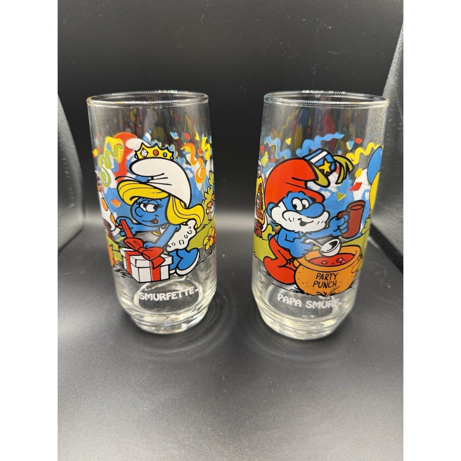 Vintage 1983 Hardee’s Smurf Glasses Set of 2 -Smurfette & Papa Smurf Vintage 1983 Hardee’s Smurf Glasses Set of 2 -Smurfette & Papa Smurf