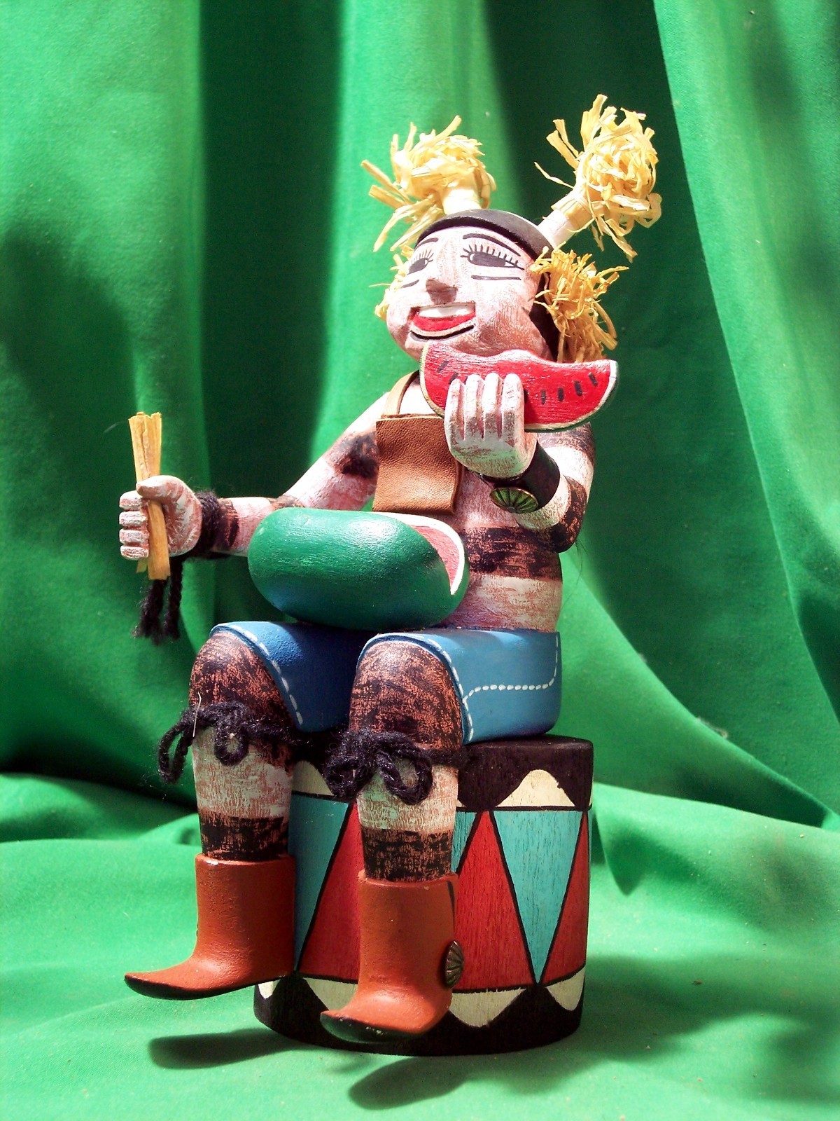 Hopi Kachina Doll -Koshare Clown by Cal Yestewa - Brilliant