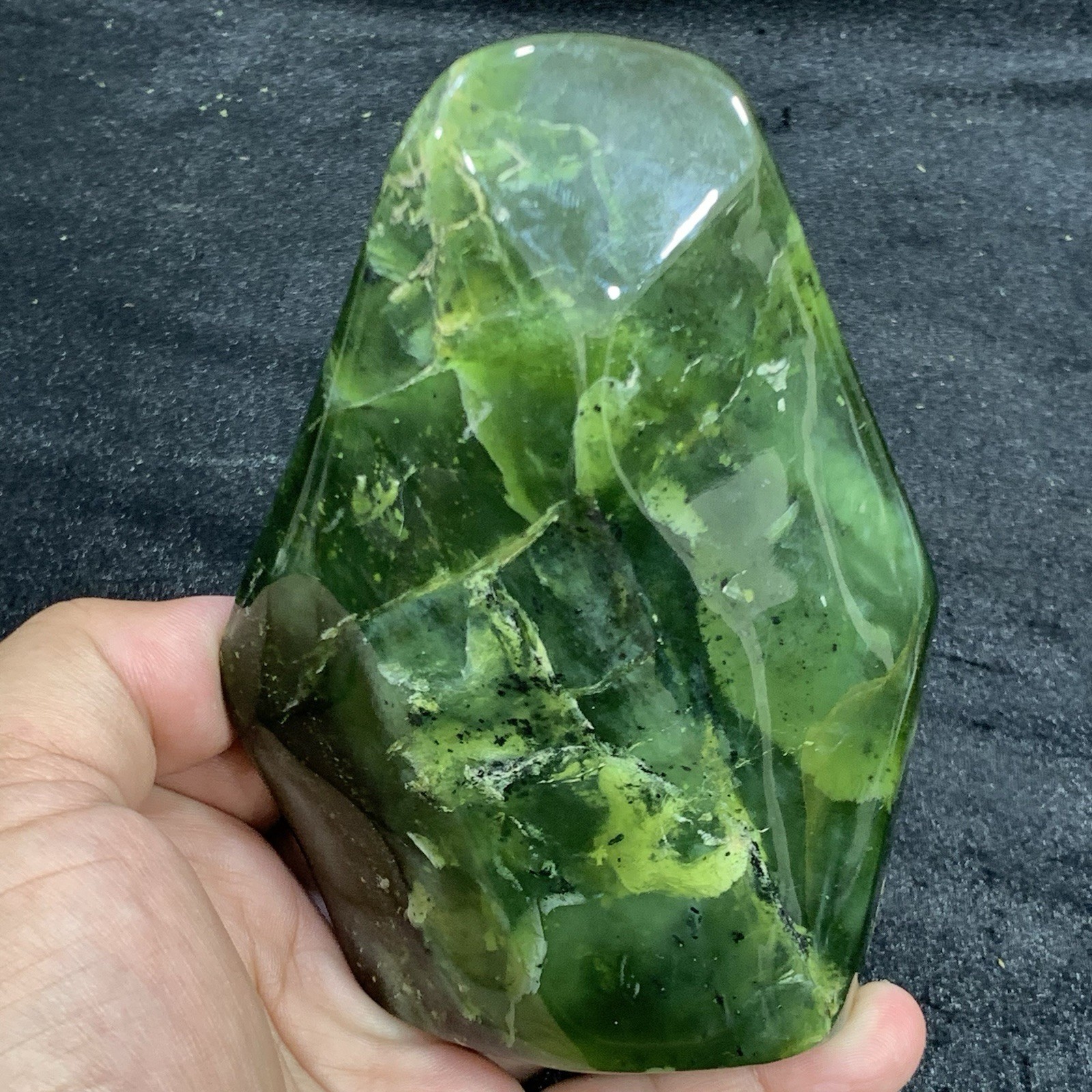 Polished Green Nephrite Jade Freeform 560g Crystal Healing Stone Mineral Rock