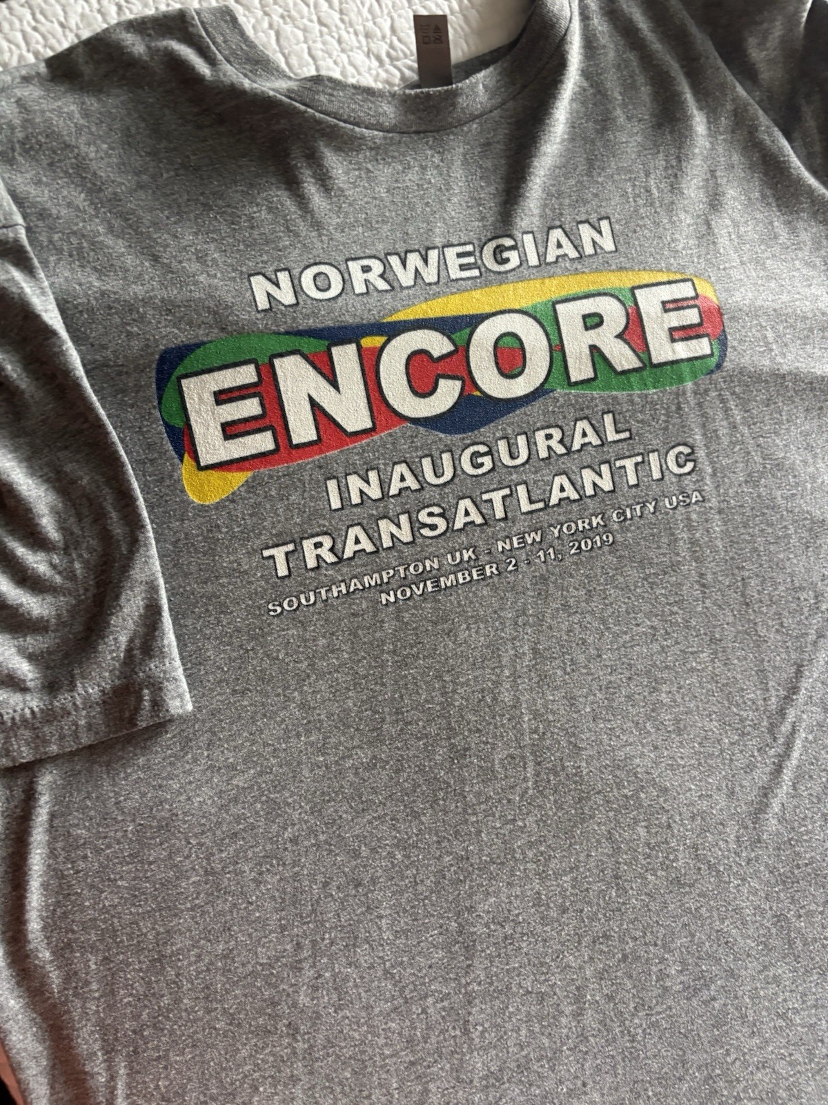 NORWEGIAN CRUISE Line T Shirt Encore Inaugural Transatlantic Xl