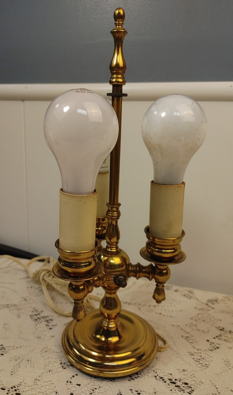 Vintage Retro Tower Craftsman Heavy Brass 3 Lights Portable Lamp, 14 1/4\