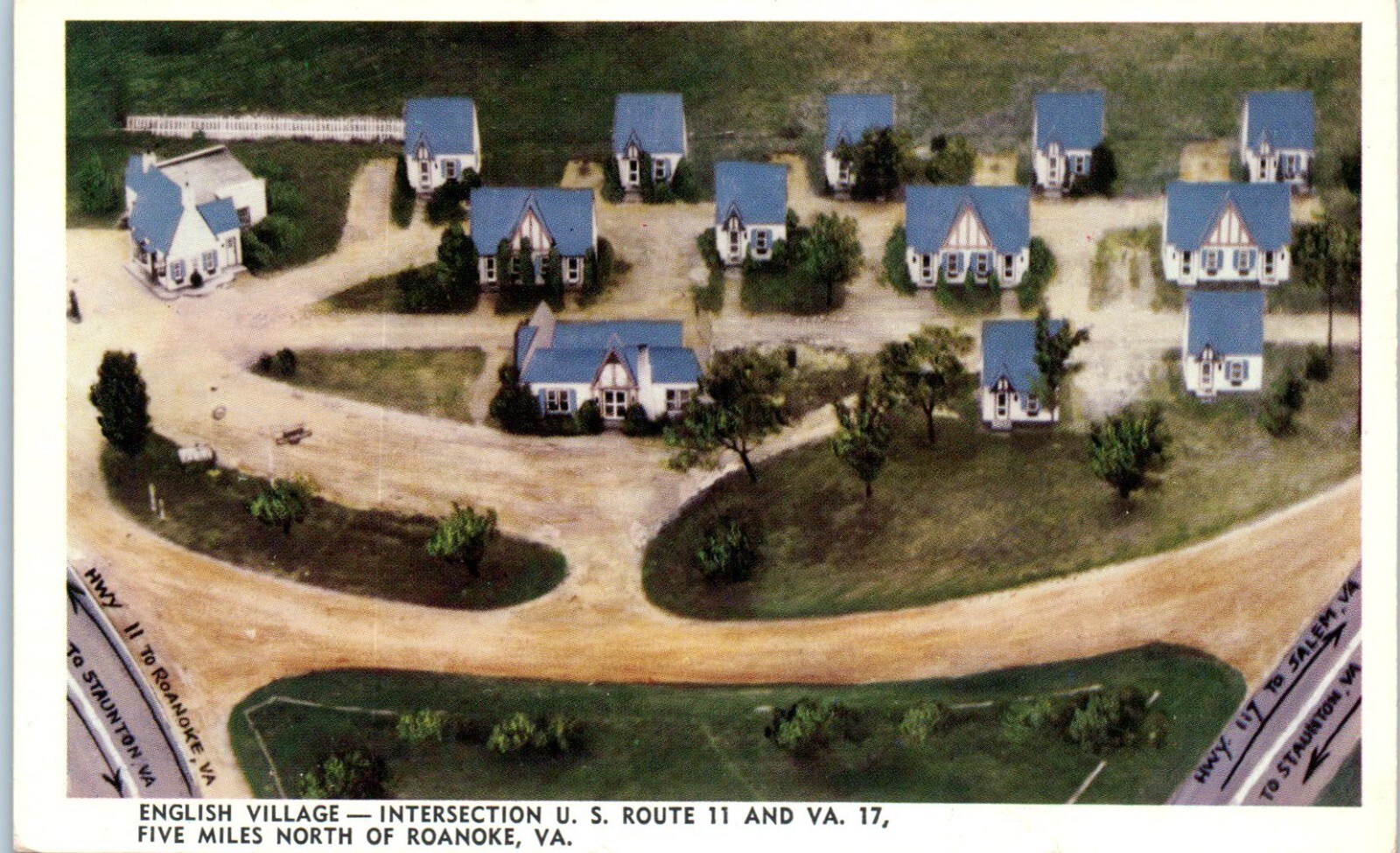 English Village Cottages,  5 Miles North of Roanoke, Virginia Postcard