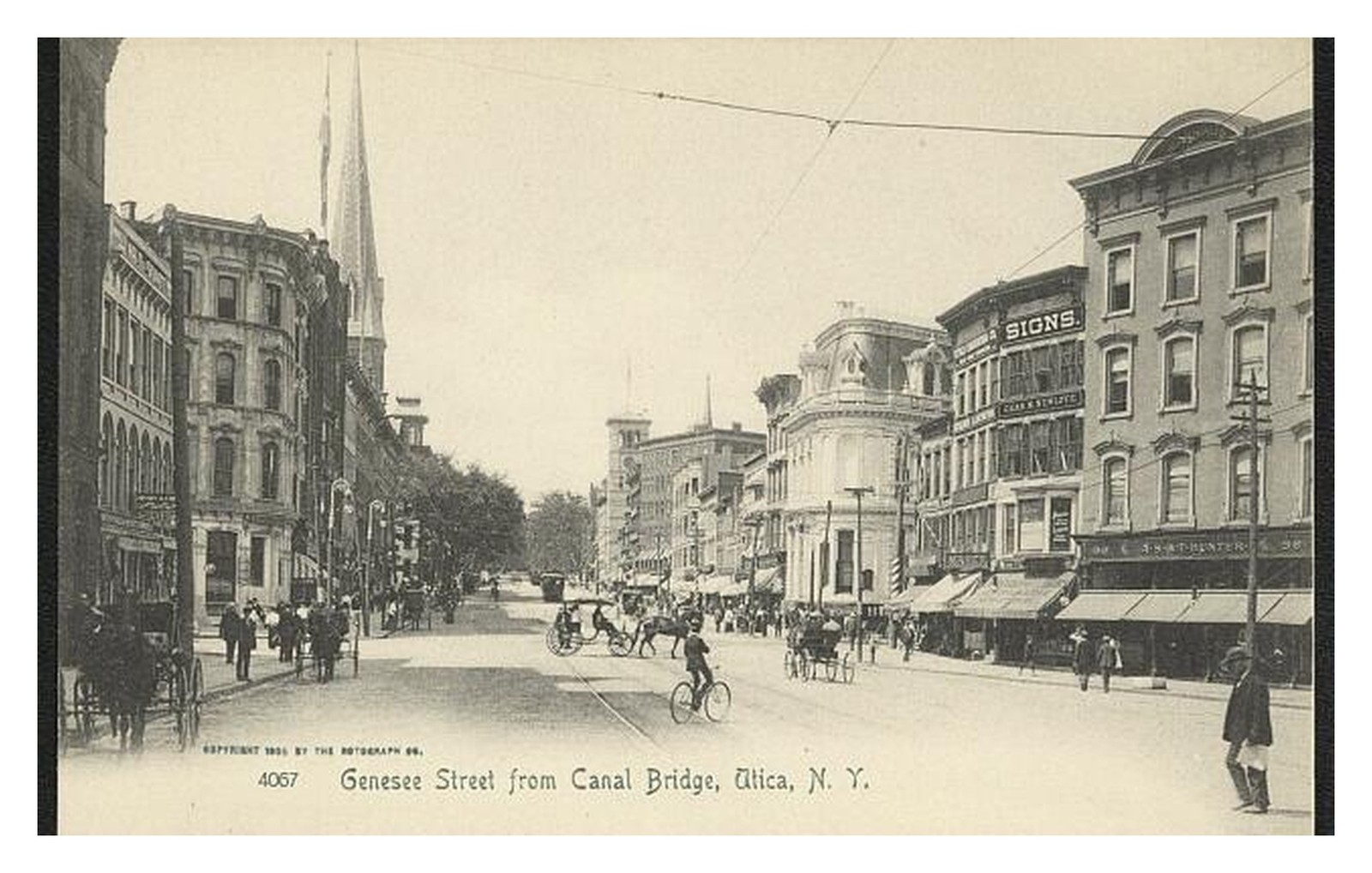 Utica New York Genesee Street Standard Postcard