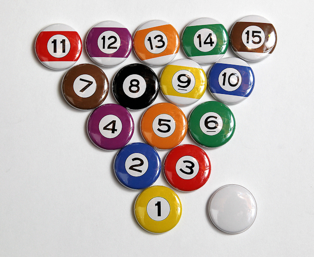 16 BILLIARD POOL BALLS - Magnets 1