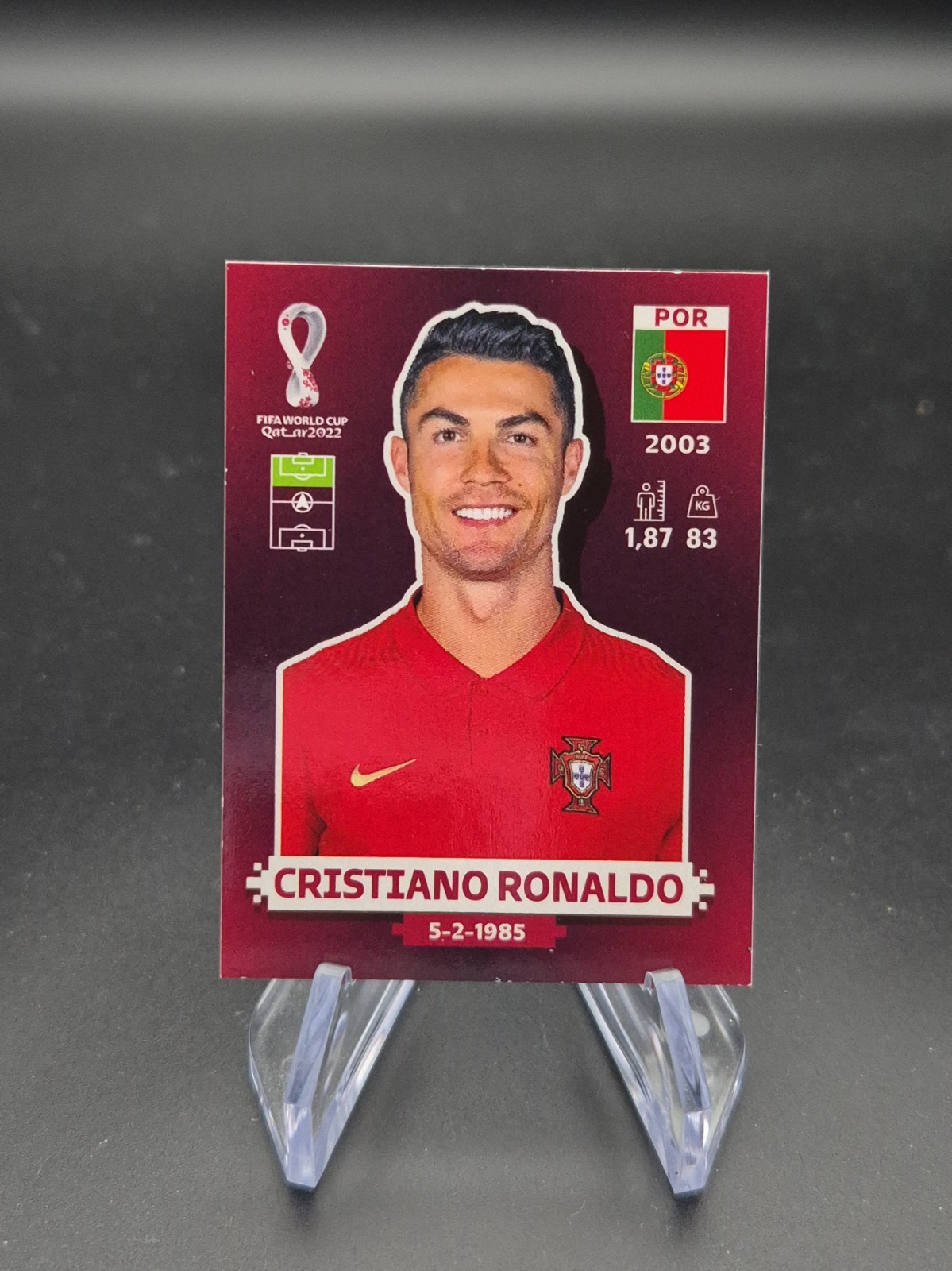 2022 Panini World Cup Cristiano Ronaldo Portugal Oryx Edition Sticker POR18