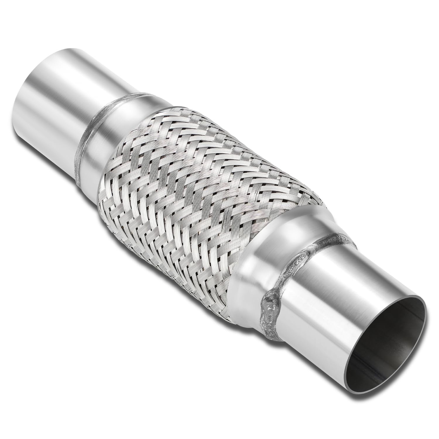 Dna Motoring Exhaust Flex Pipe 2.25 X 6 X 10 Stainless Steel Double Braid Heavy
