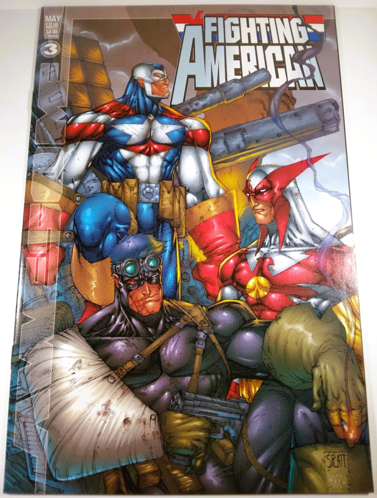 🔴🔥 FIGHTING AMERICAN DOGS OF WAR #3 VF+ AWESOME 1999 STEPHEN PLATT Rob Liefeld